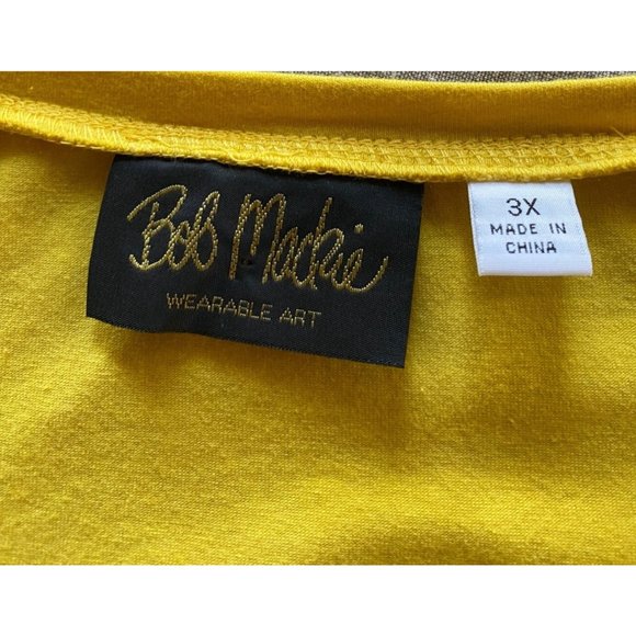 Bob Mackie Wearable Art T Shirt Yellow Size 3x - Picture 4 of 7